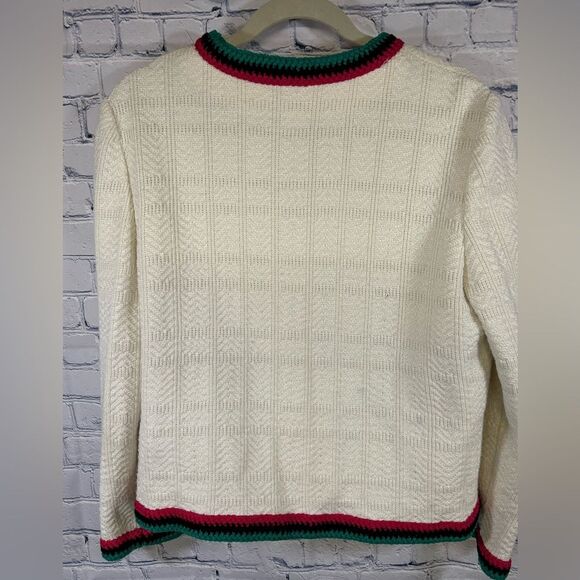 VINTAGE Castleberry Classic Cream Academia Collegiate Tweed Knit Lady Jacket 16 - Picture 2 of 10